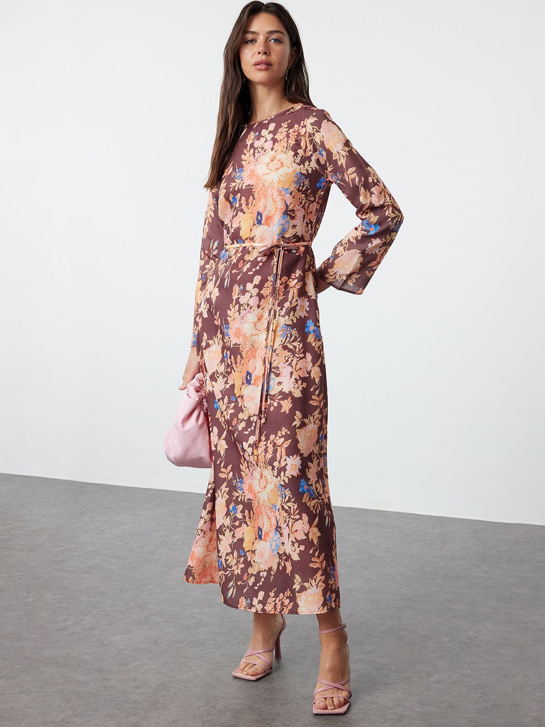 

Trendyol Women Floral Print Maxi Dress, Rust