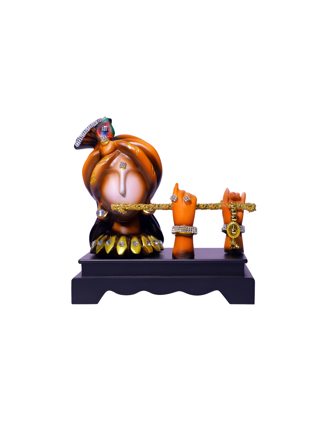 

FASHIYANOO Brown & Gold Toned Lord Krishna Idol Showpiece