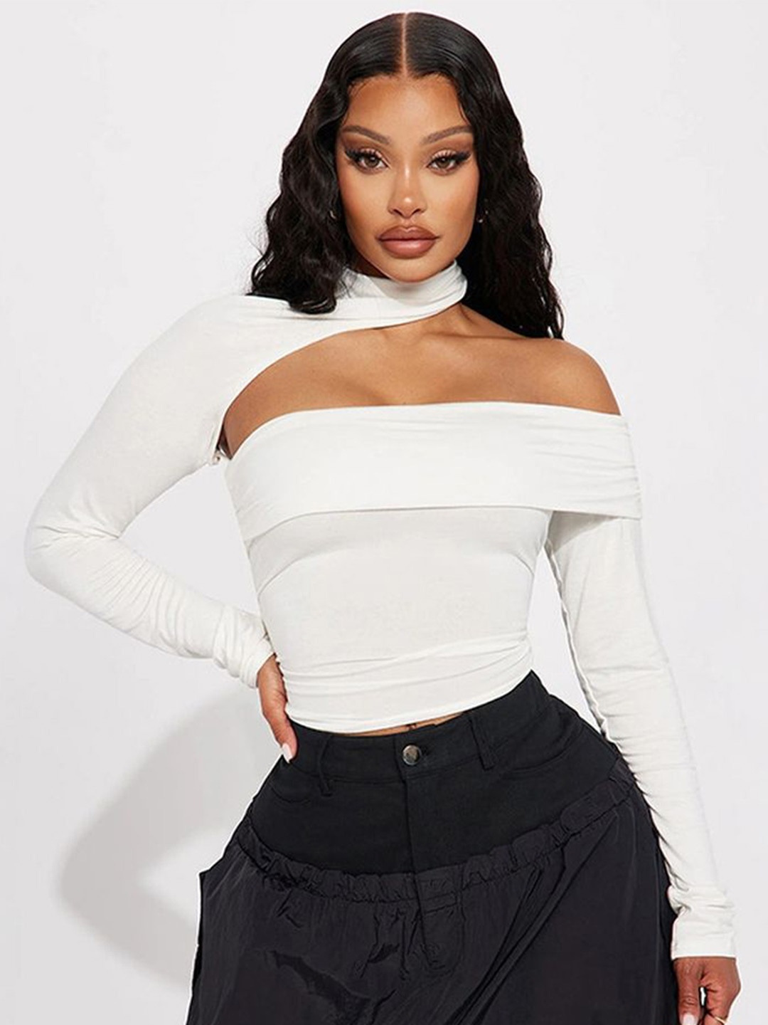 

LULU & SKY Off-Shoulder Bardot Top, White