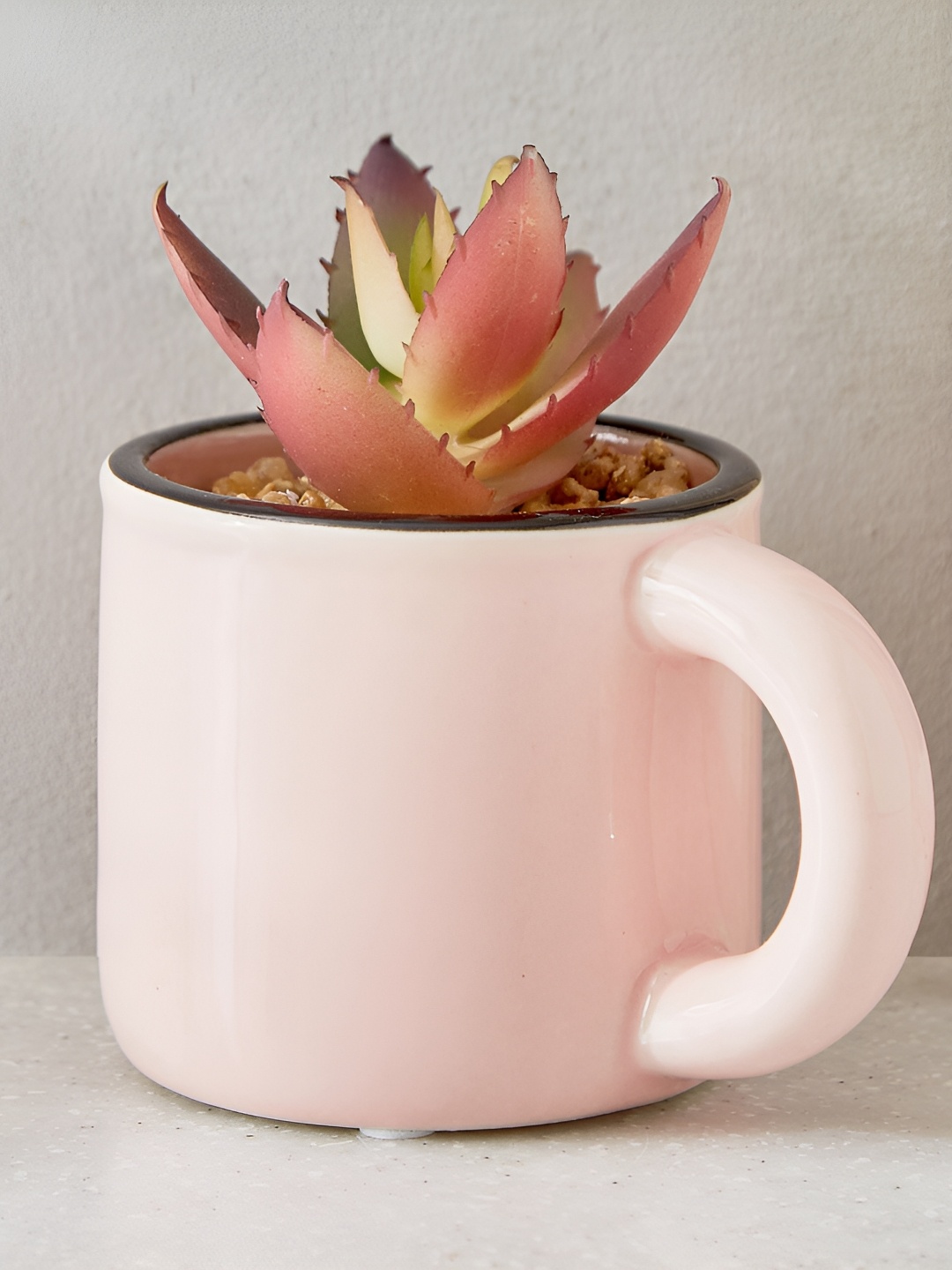 

Home Centre Gloria Pink Palm Artificial Succulent Plant With Ceramic Pot