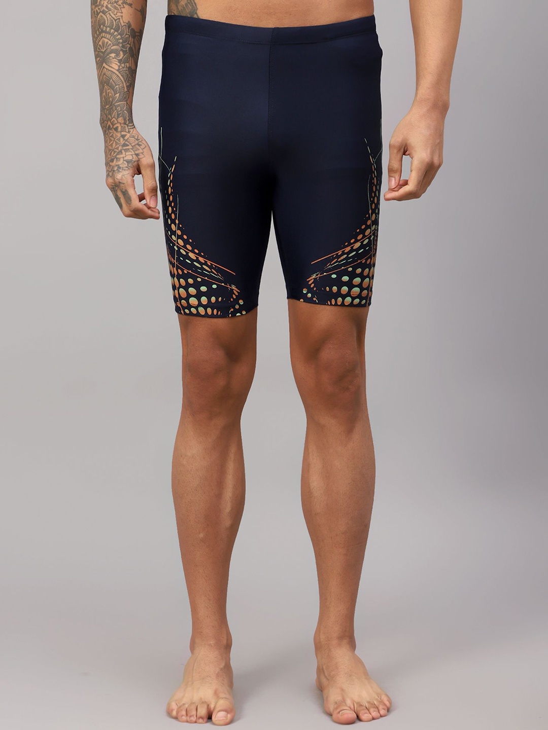 

VECTOR X Men Printed Swim Bottoms, Navy blue