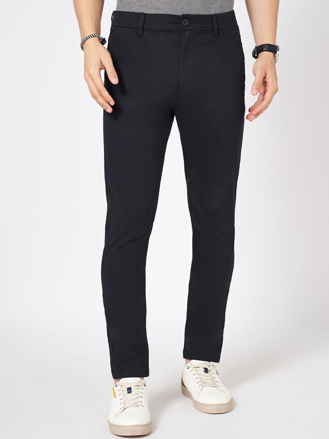

BYFORD by Pantaloons Men Slim Fit Trousers, Charcoal