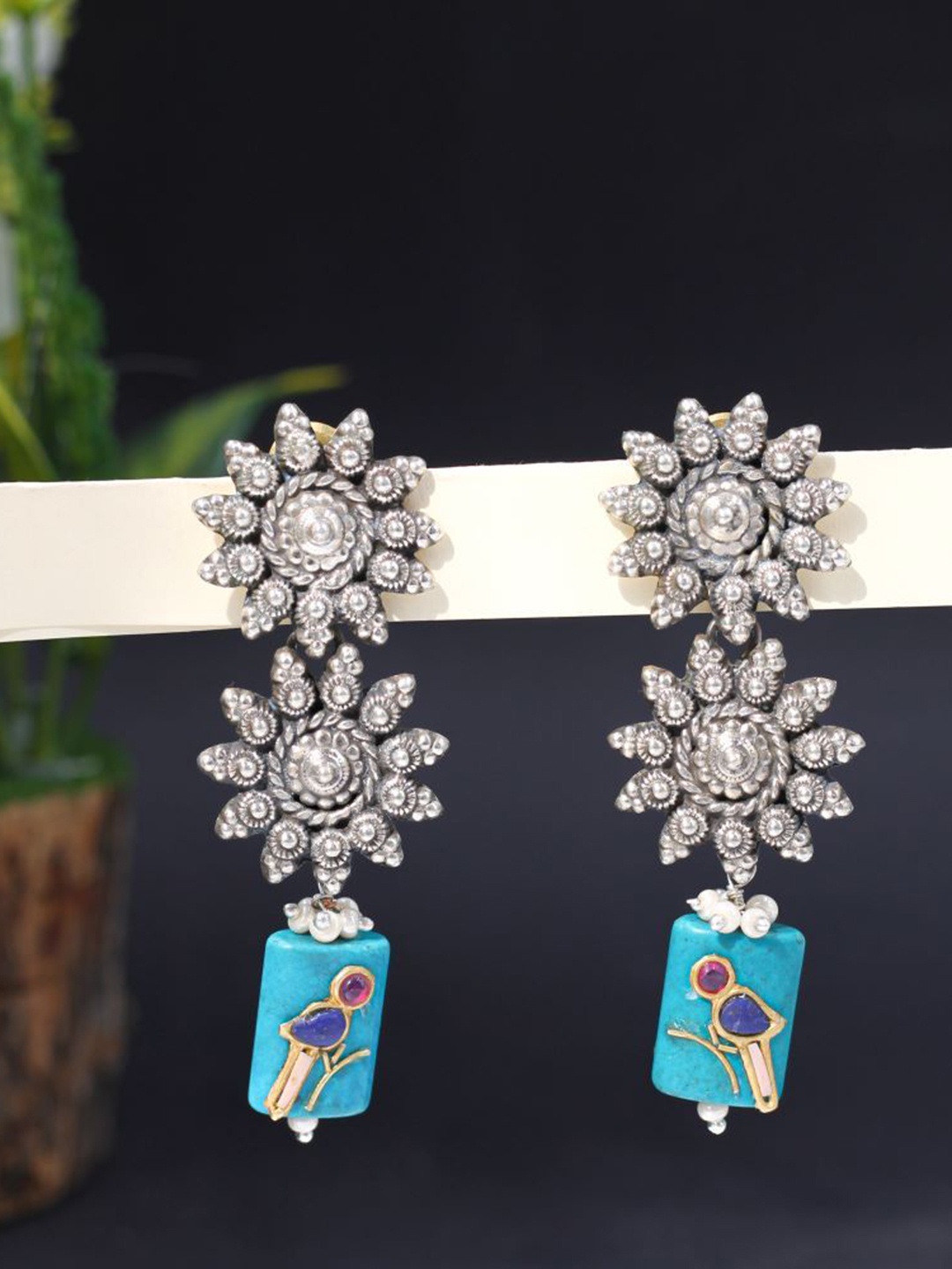 

SANGEETA BOOCHRA Turquoise Contemporary Drop Earrings, Sea green
