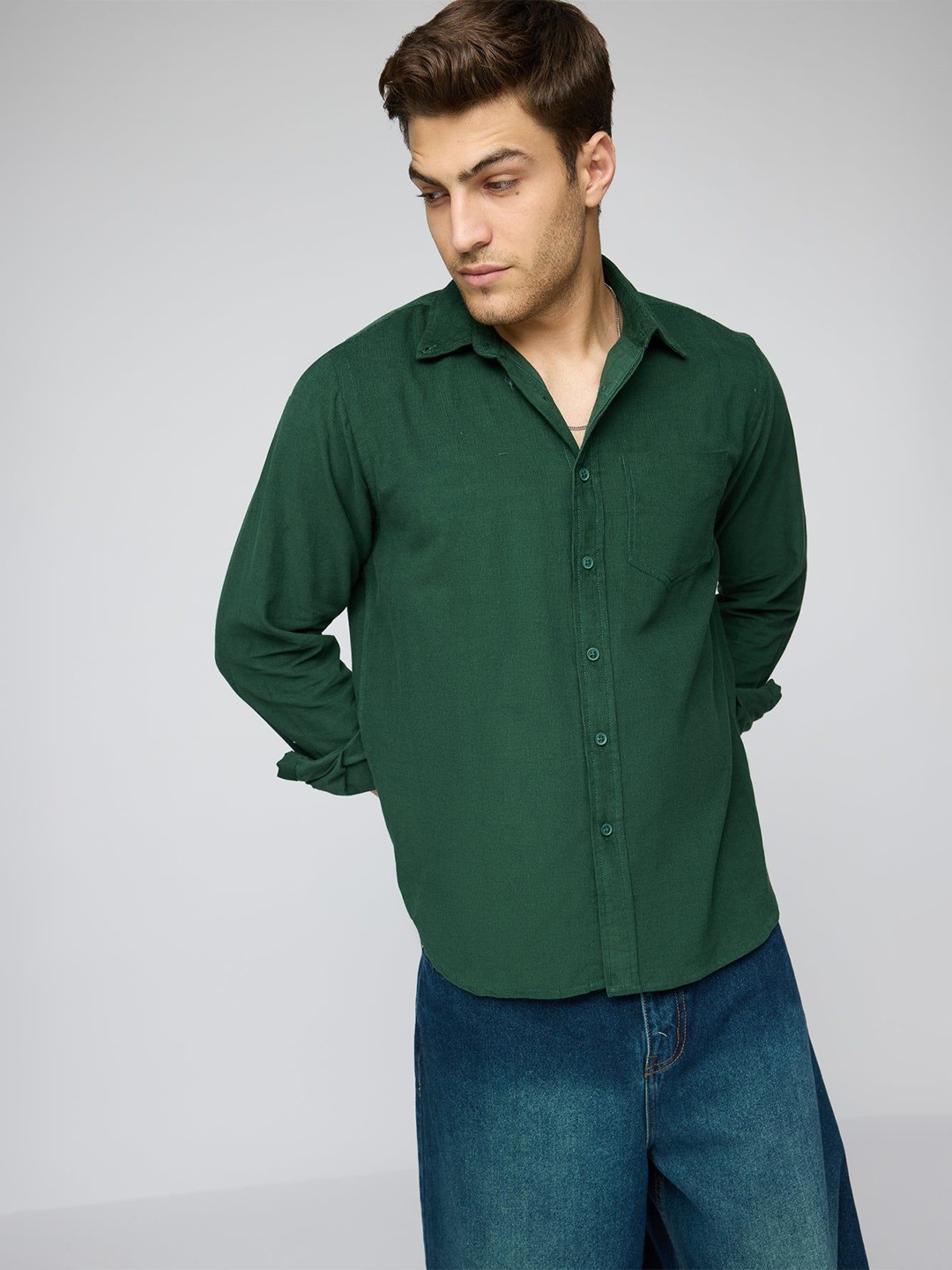 

FREAKINS Men Opaque Casual Shirt, Green