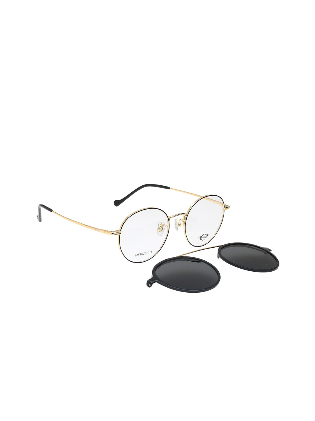 

MINI Cooper Unisex Round Clip-on Sunglasses with Polarised Lens- M51026-011 50, Black