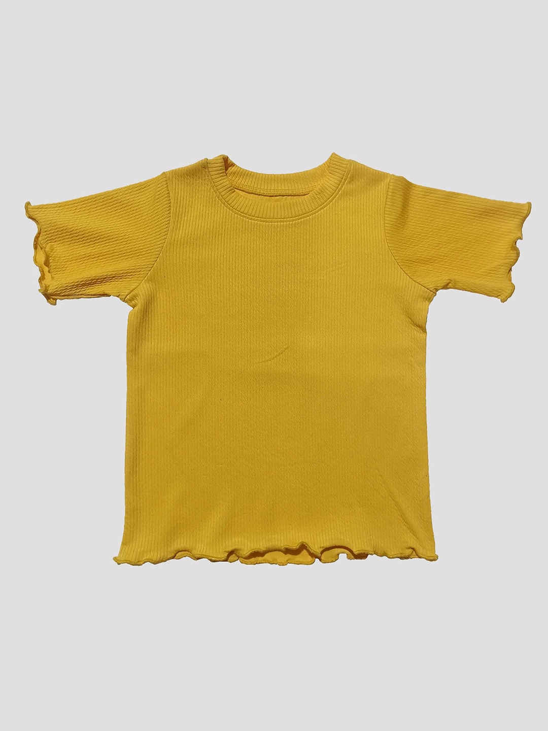 

BAESD Girls Solid Round Neck Cotton T-shirt, Yellow