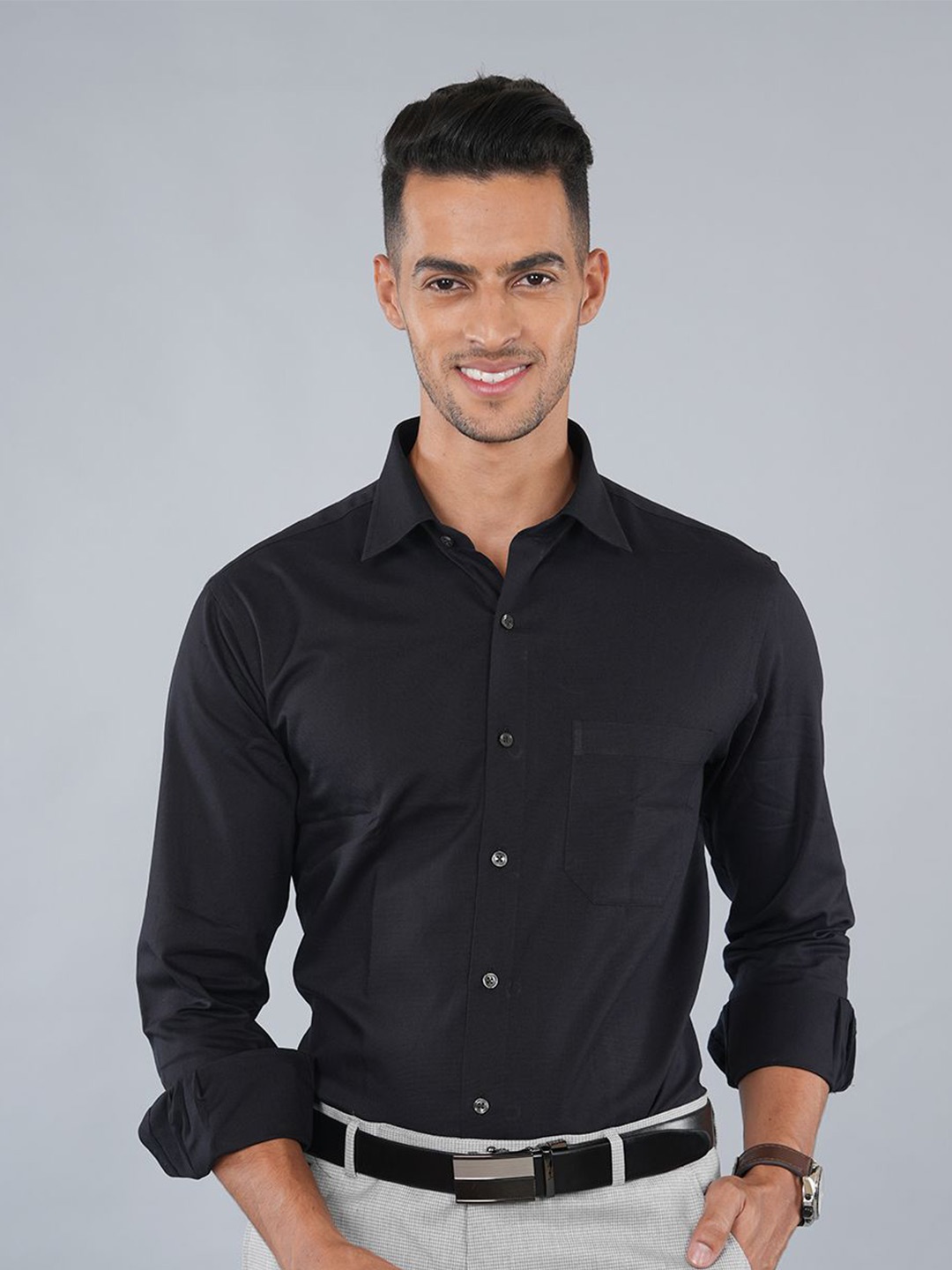 

Ostermann Men Opaque Formal Shirt, Black