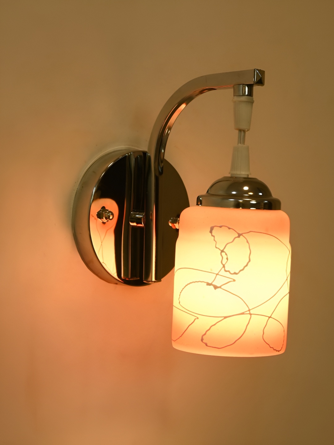 

Afast Orange Colored & White Abstract Printed Glass Contemporary Cylinder Shaped Wall Lamp