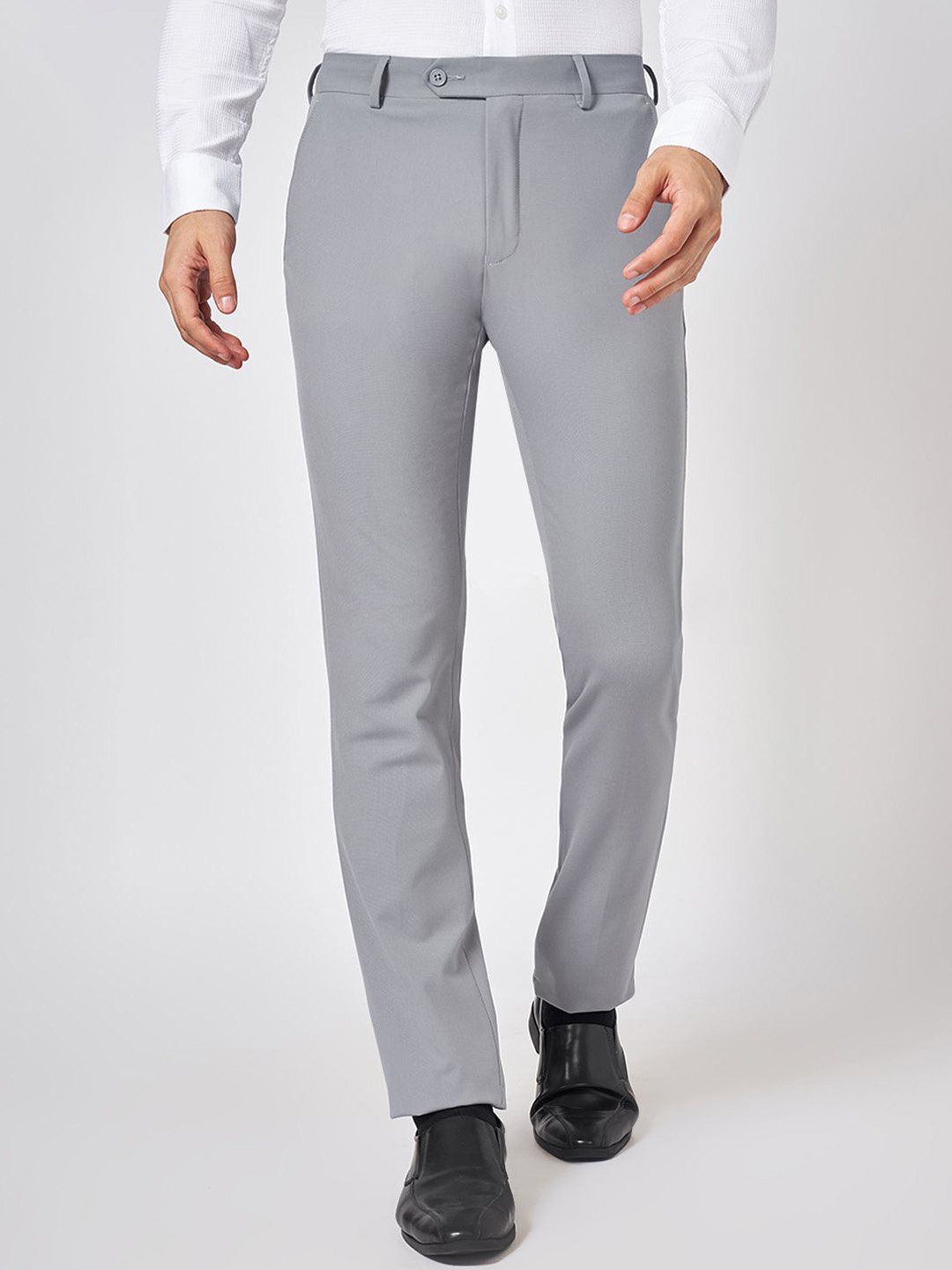 

Peregrine by Pantaloons Men Slim Fit Trousers, Grey