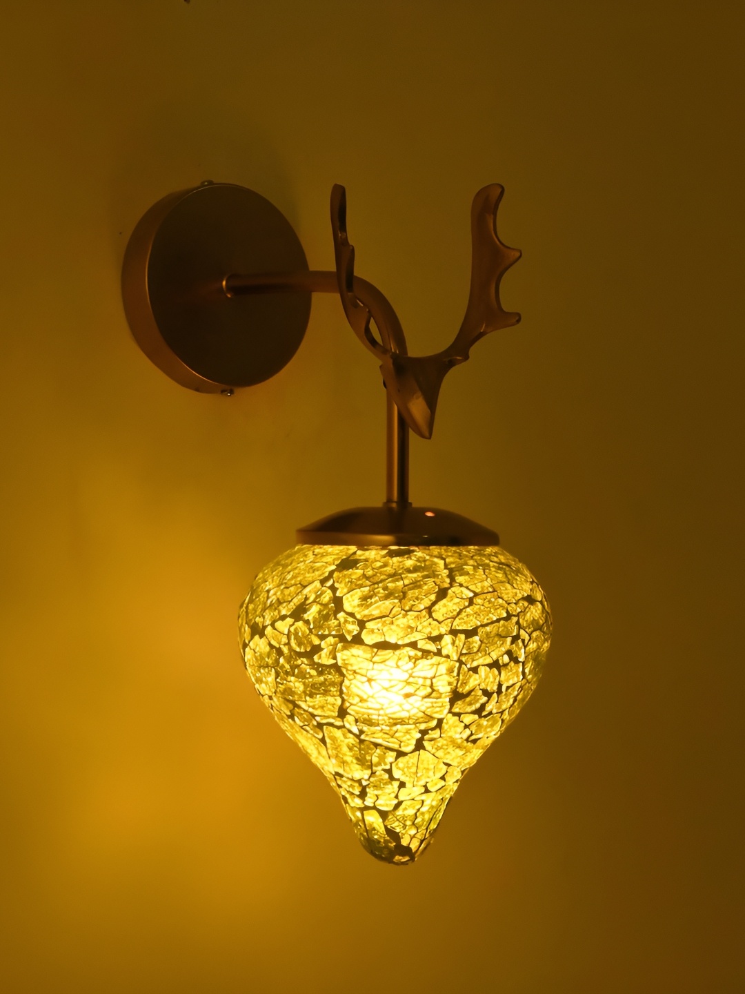 

Afast Yellow Glass Traditional Rectangle Shaped Wall Lamp