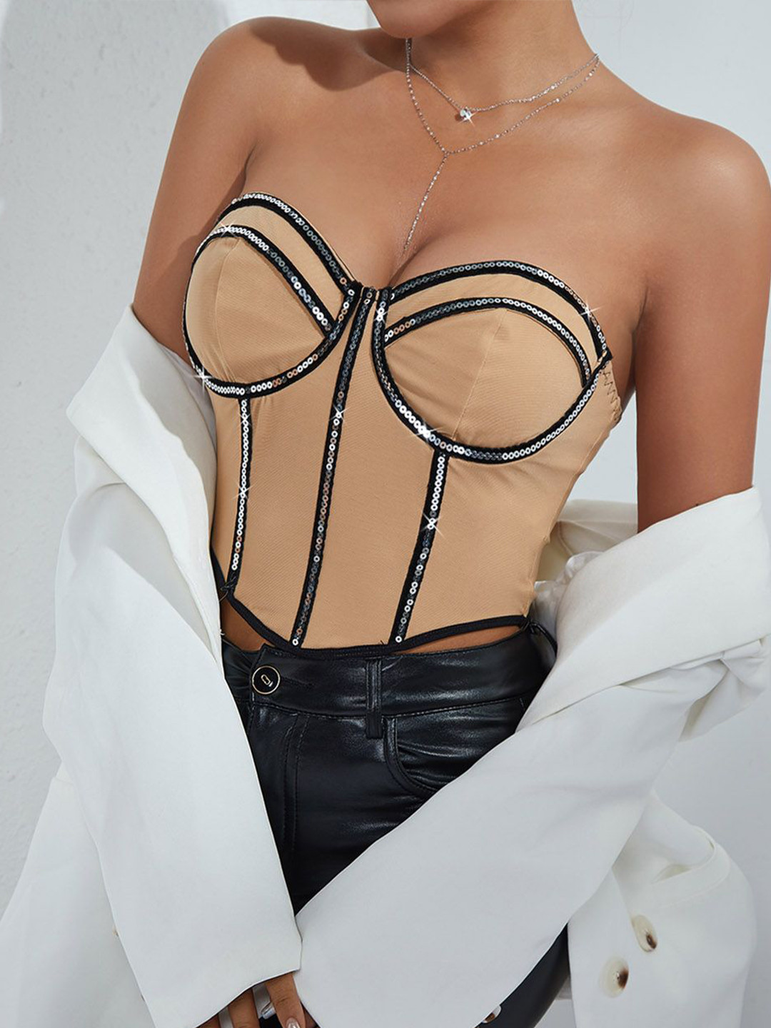 

StyleCast Styled Back Crop Top, Khaki