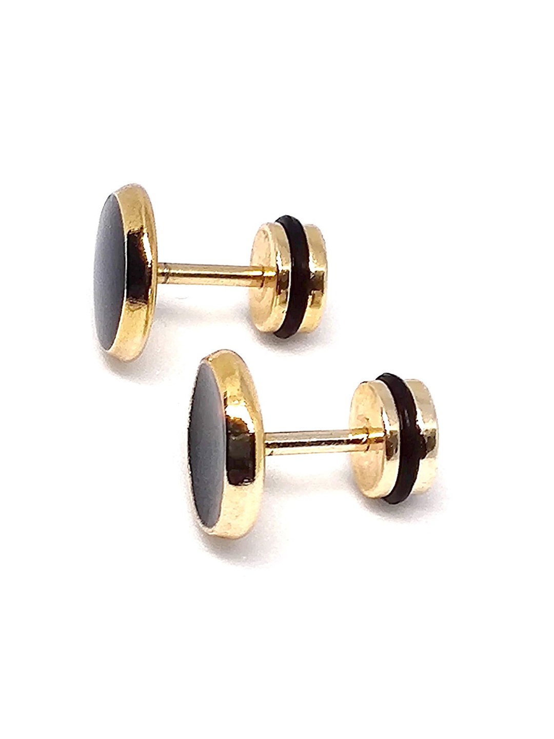 

KRENOZ Men Stainless Steel Classic Studs, Gold