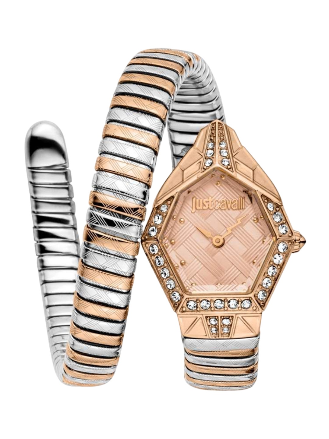 

Just Cavalli Women Embellished Dial & Stainless Steel Wrap Around Straps Analogue Watch JC1L303M0065, Multi