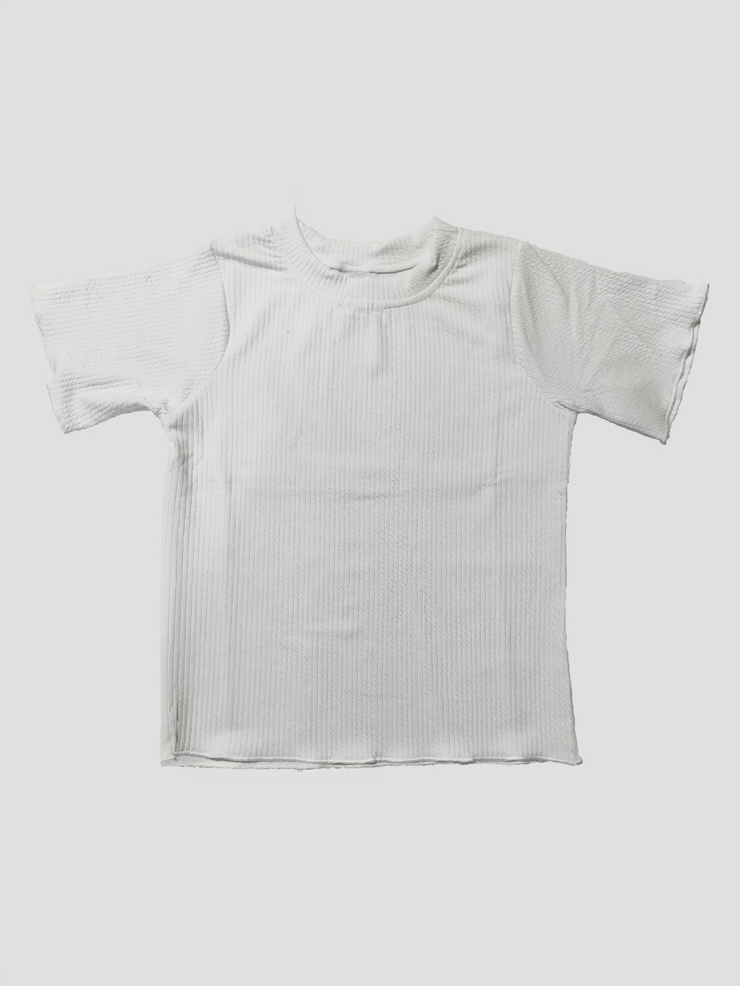 

BAESD Girls Solid Round Neck Cotton T-shirt, White
