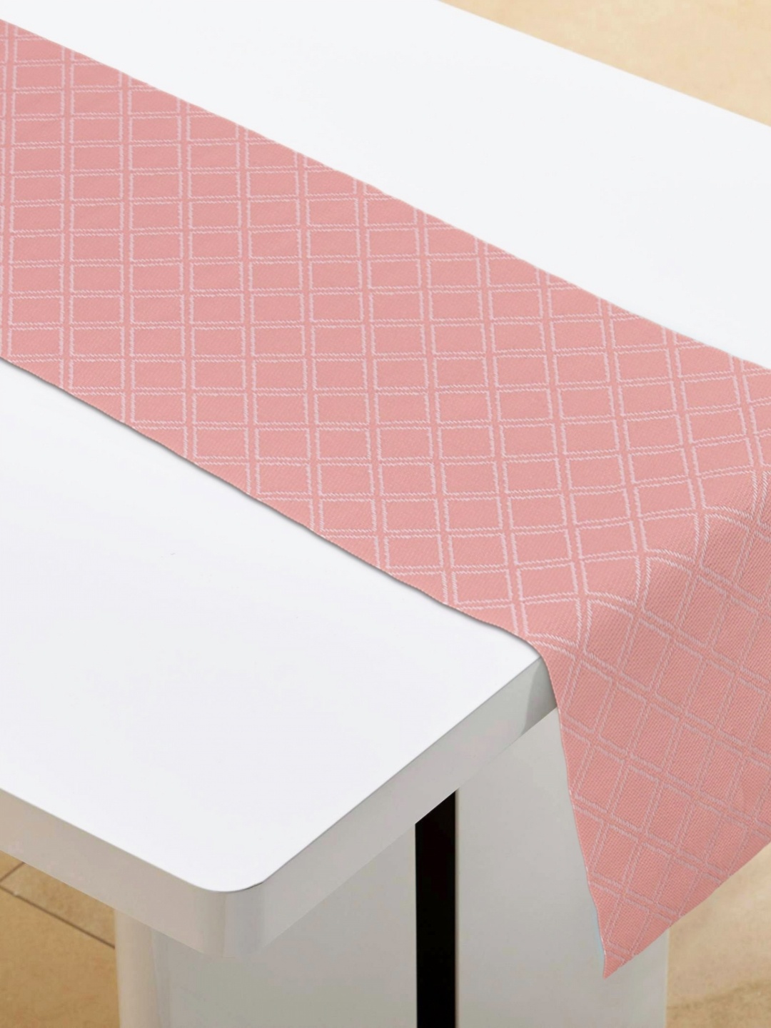

Home Centre Pink Geometric Textured Table Runner
