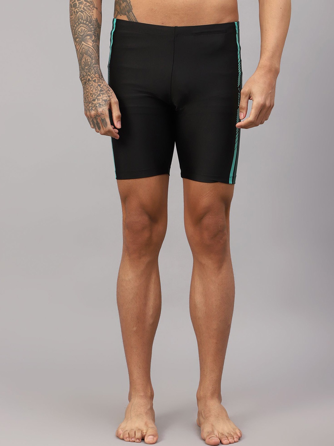 

VECTOR X Men Printed Swim Bottoms, Black