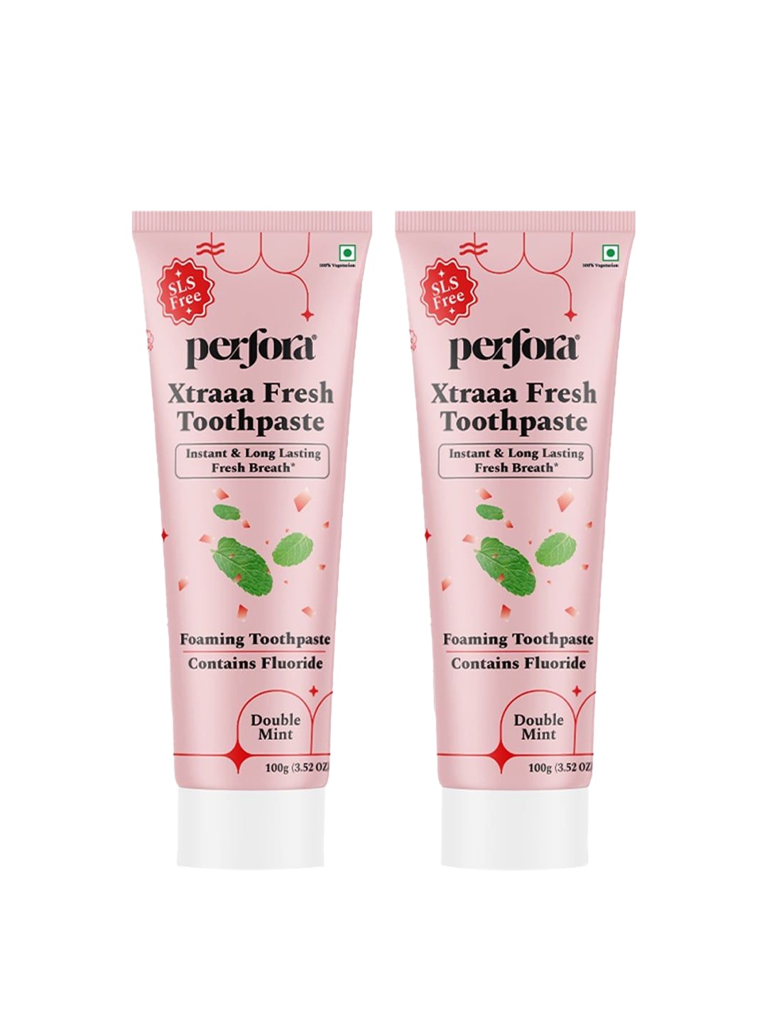 

Perfora Set Of 2 Xtraaa Fresh Foaming Toothpaste With Fluoride - 100g Each, Pink