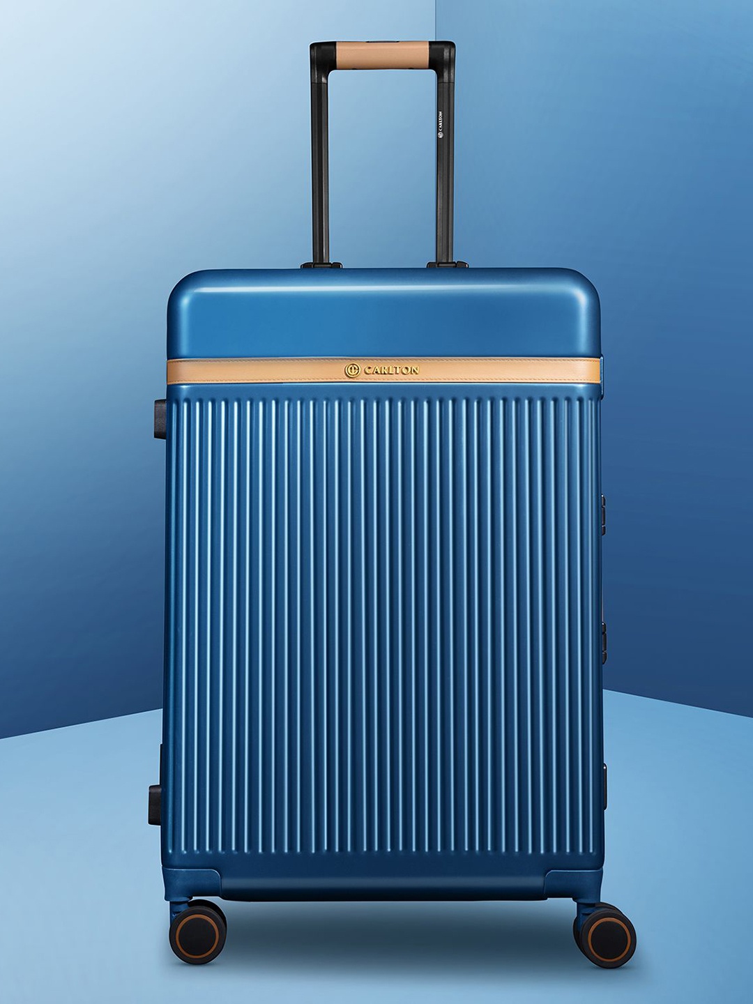 

CARLTON Pinnacle Hard Sided Trolly Suitcase, Blue