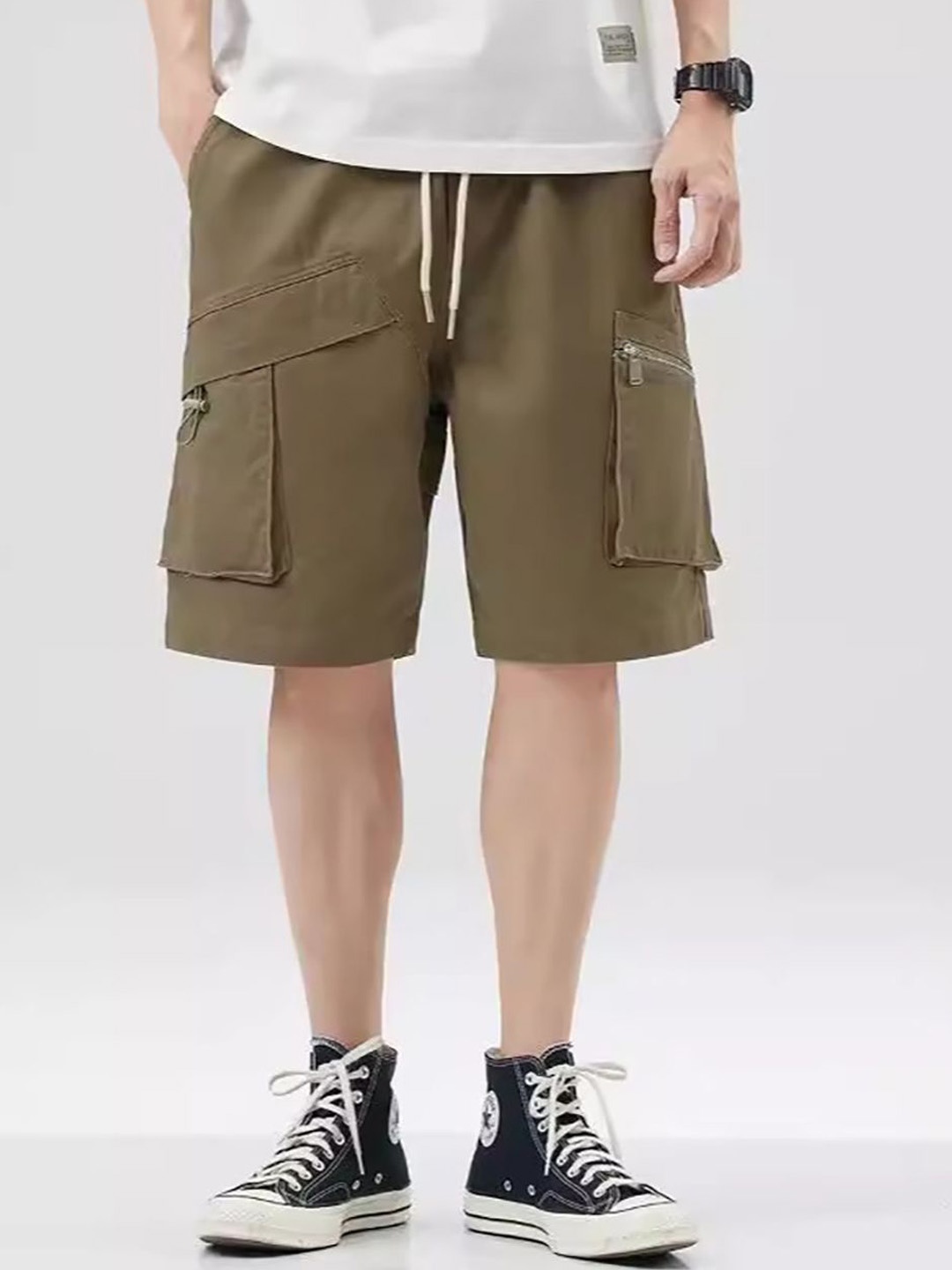 

StyleCast Men Cargo Mid-Rise Shorts, Olive