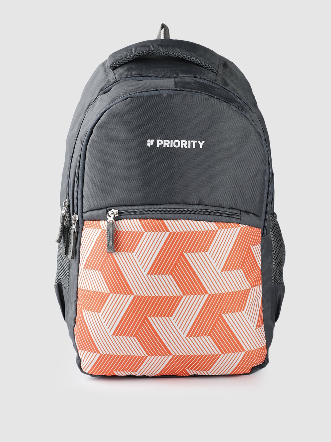 

Priority Unisex Geometric Printed Backpack - 28 L, Black