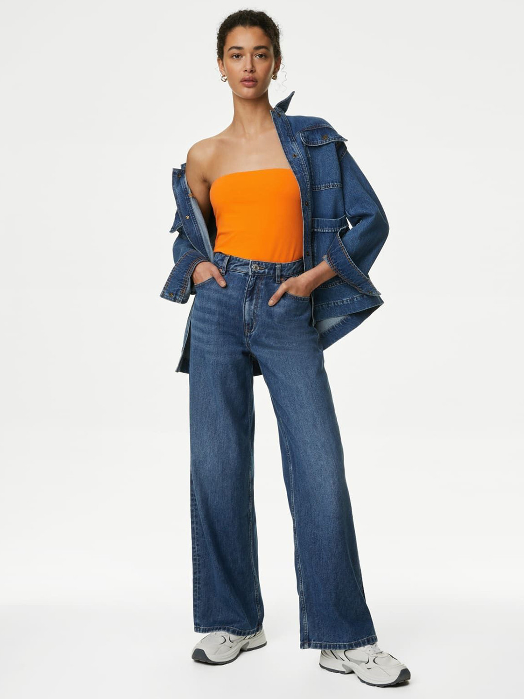 

Marks & Spencer Cotton Crop Top, Orange