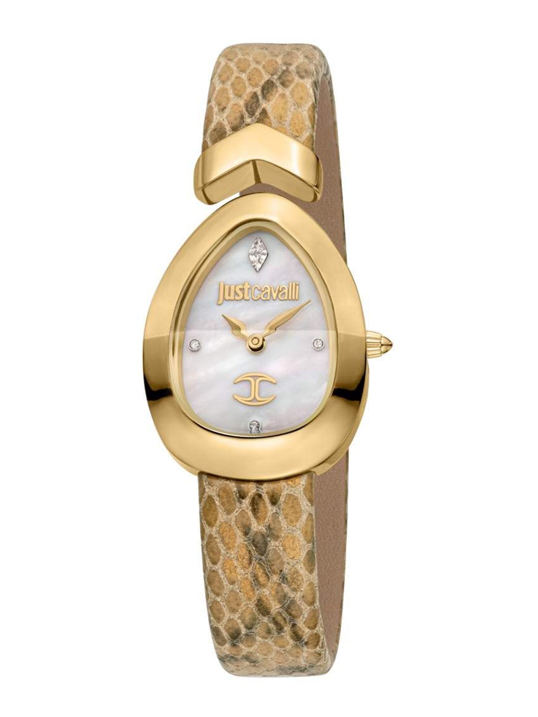 

Just Cavalli Women Printed Dial & Leather Straps Analogue Watch JC1L321L0025, Off white
