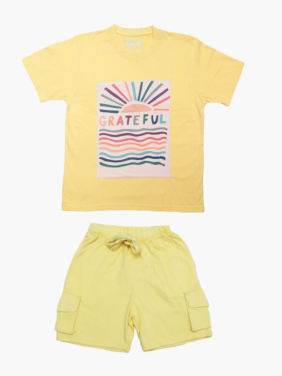 

URBAN TRAIL Boys Printed T-shirt with Shorts, Yellow