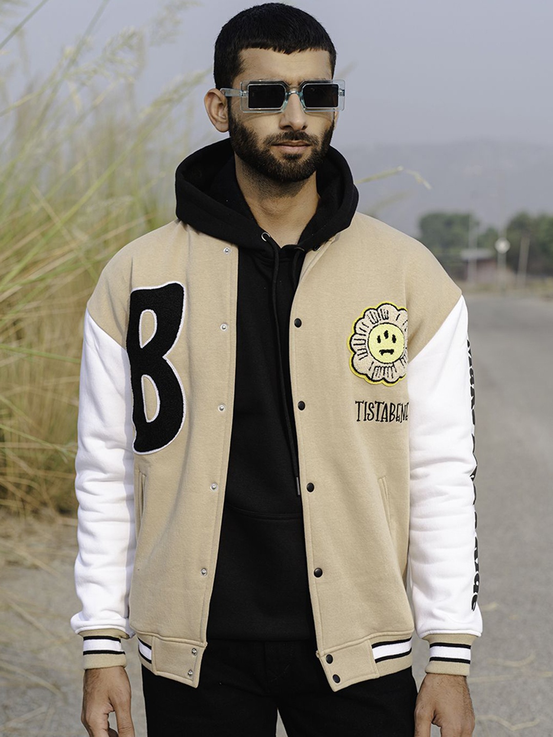 

Tistabene Men Varsity Jacket, Beige