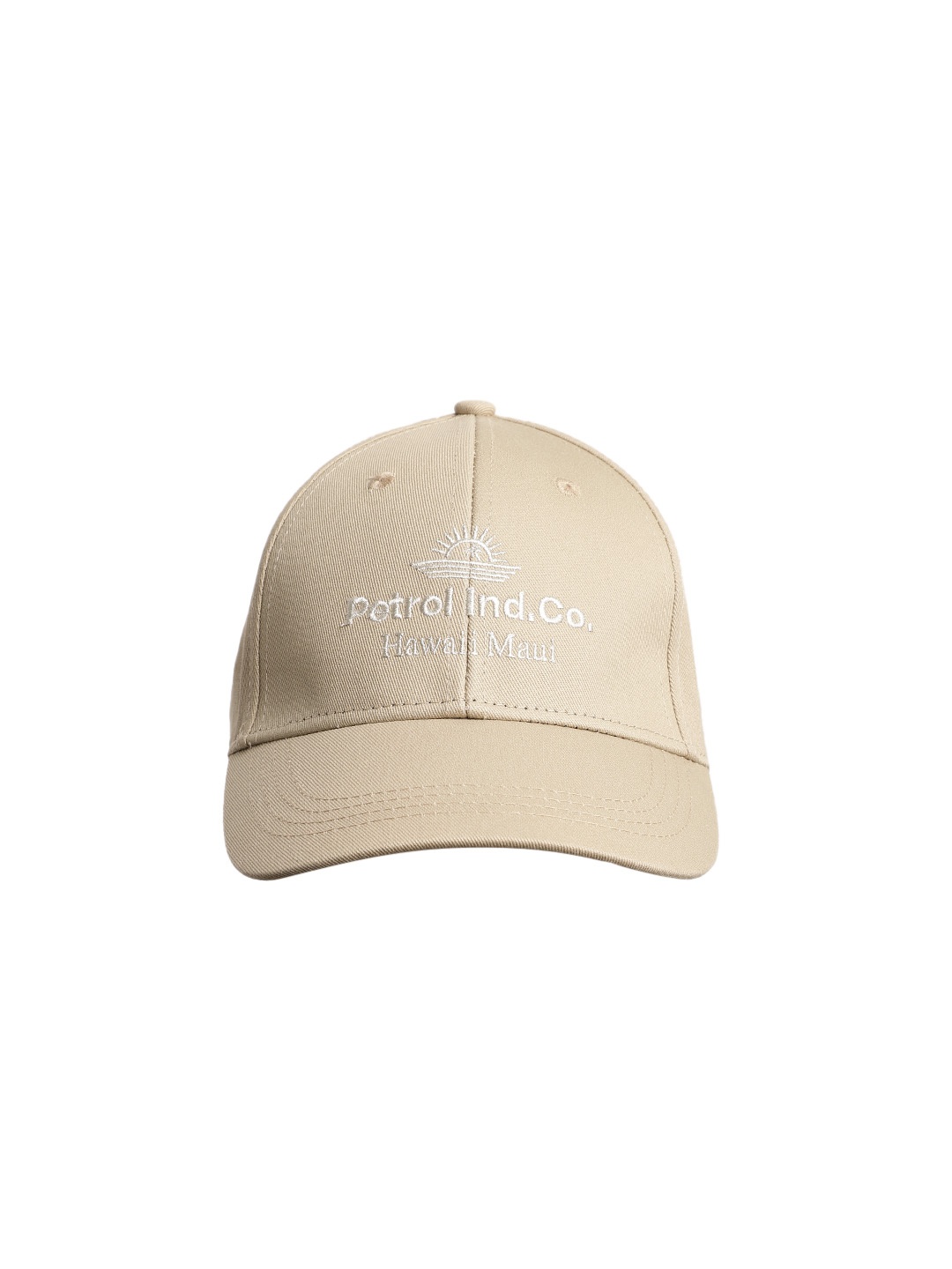 

Petrol Men Brand Logo Embroidered Baseball Cap, Beige