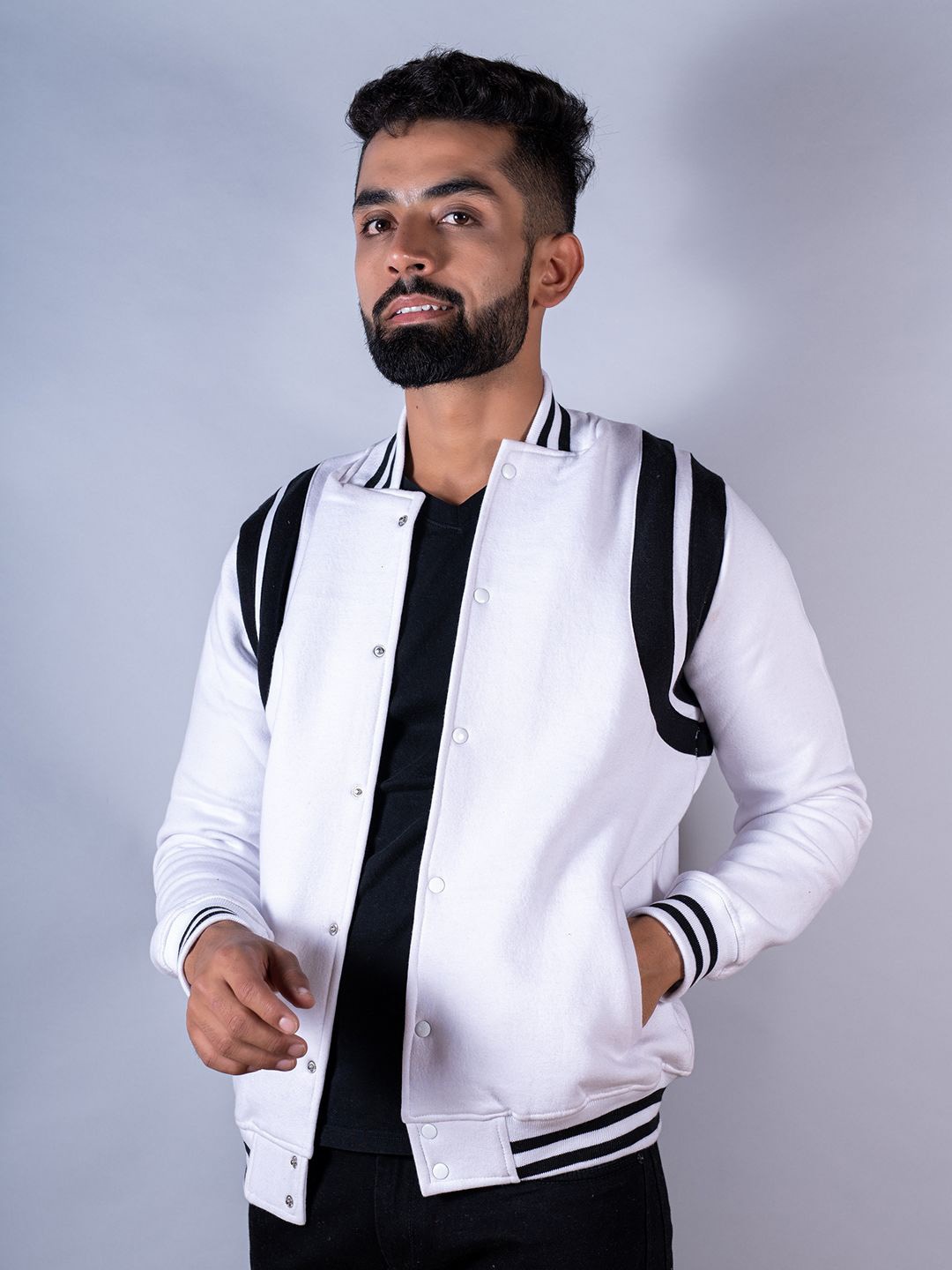 

Tistabene Men Varsity Jacket, White