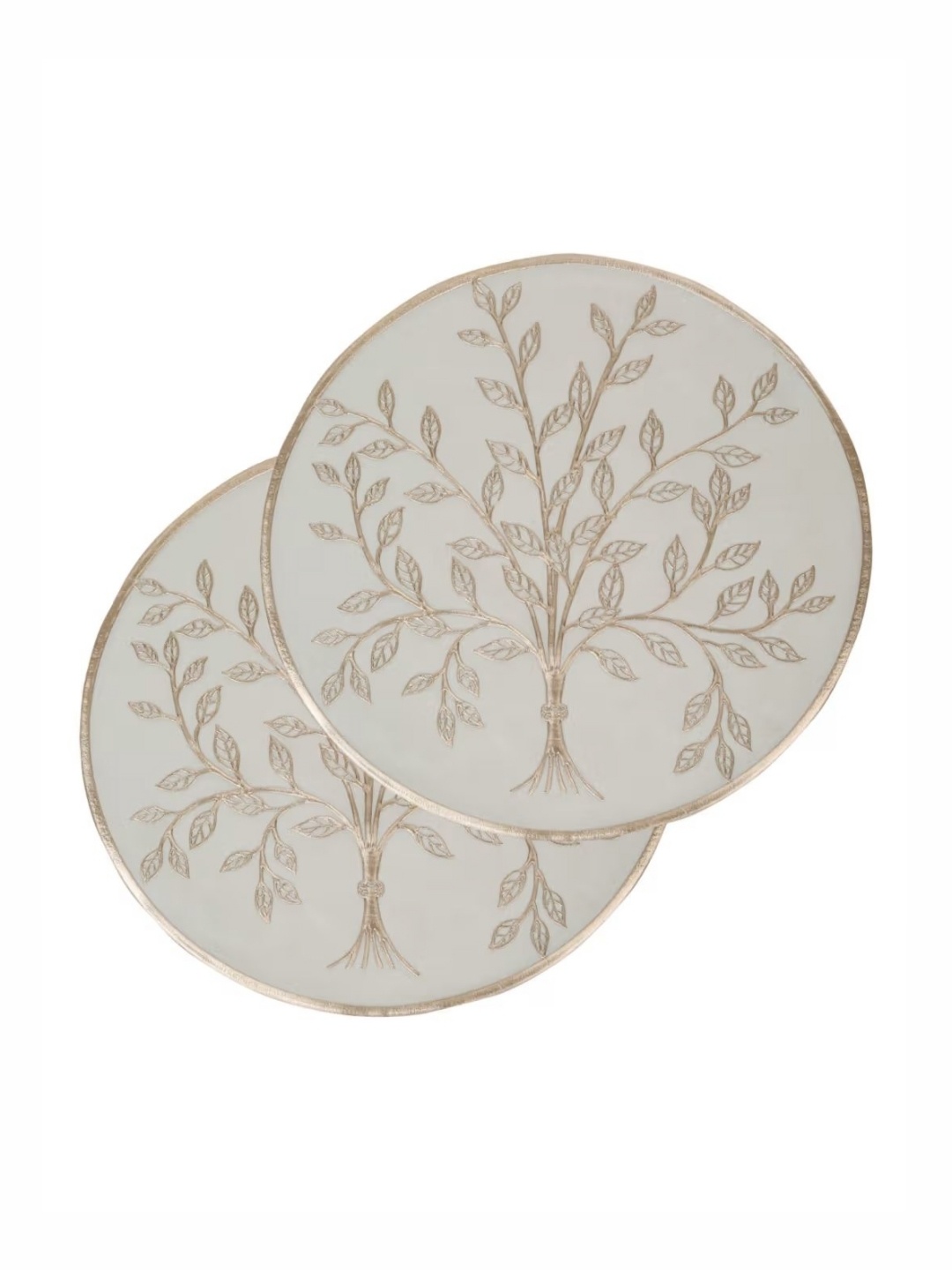 

LooMantha Floral Printed Round Table Placemats, Gold