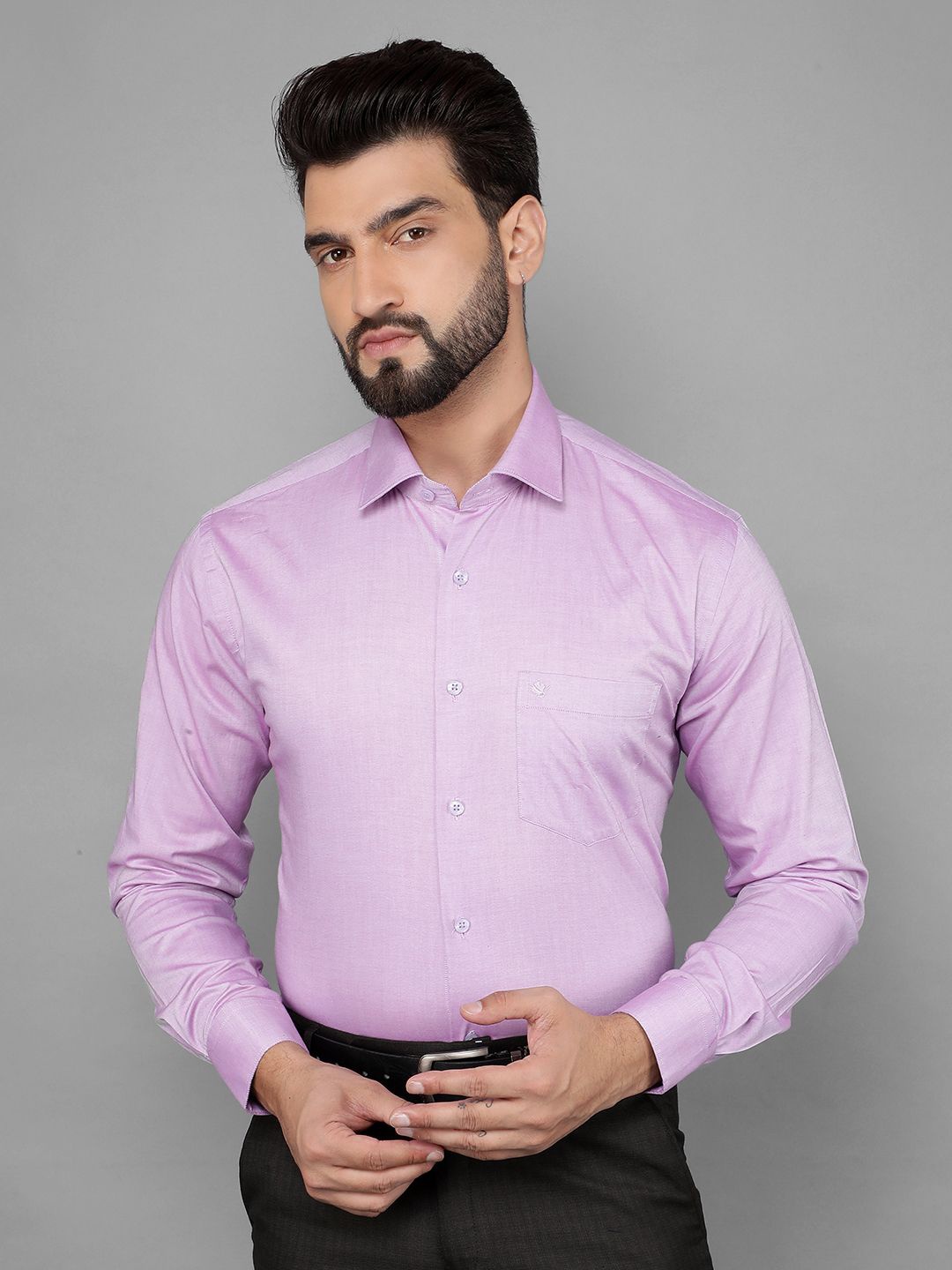 

COBB Men Micro Checks Opaque Formal Shirt, Purple