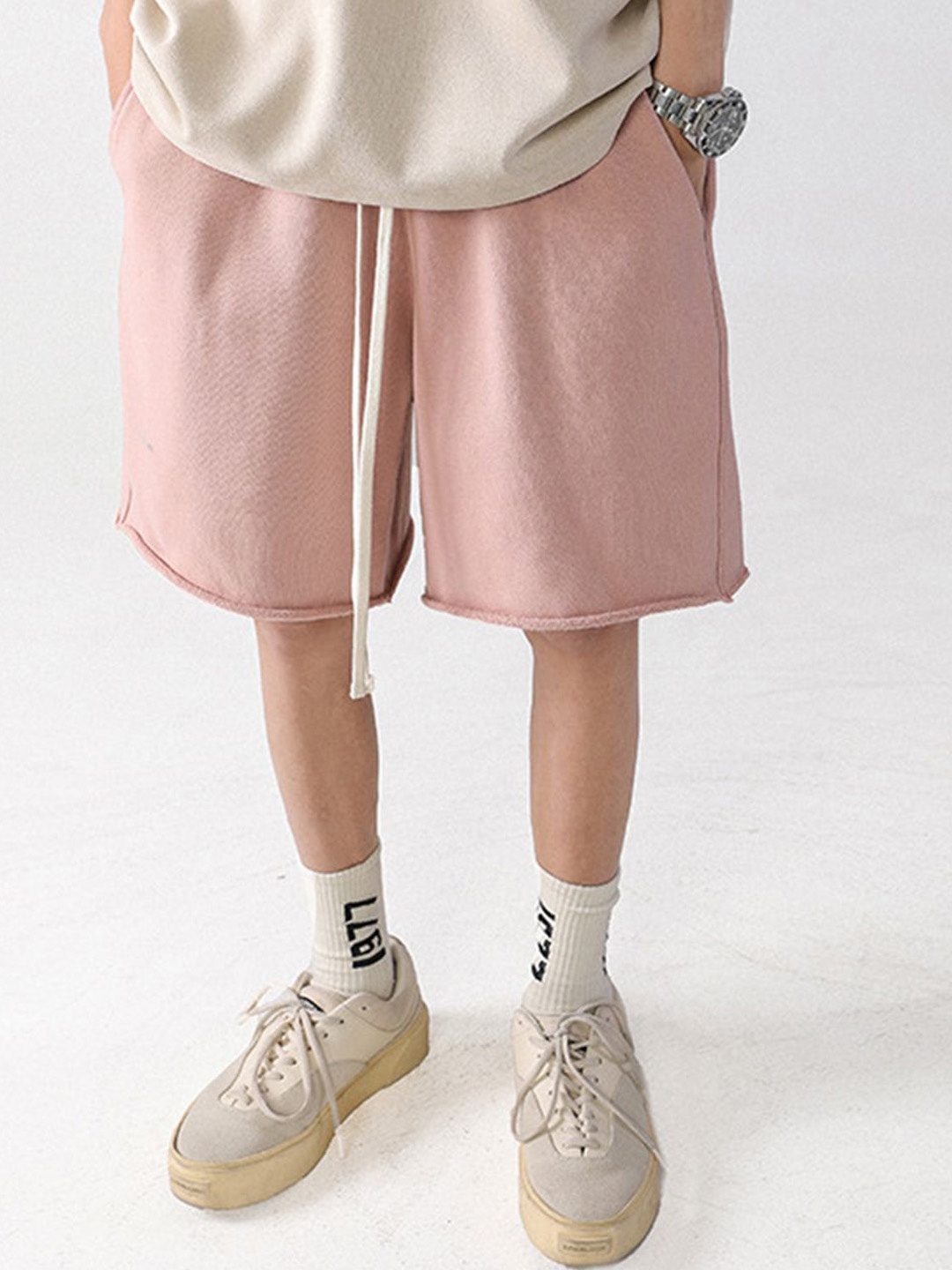 

StyleCast Men Loose Fit Solid Shorts, Pink