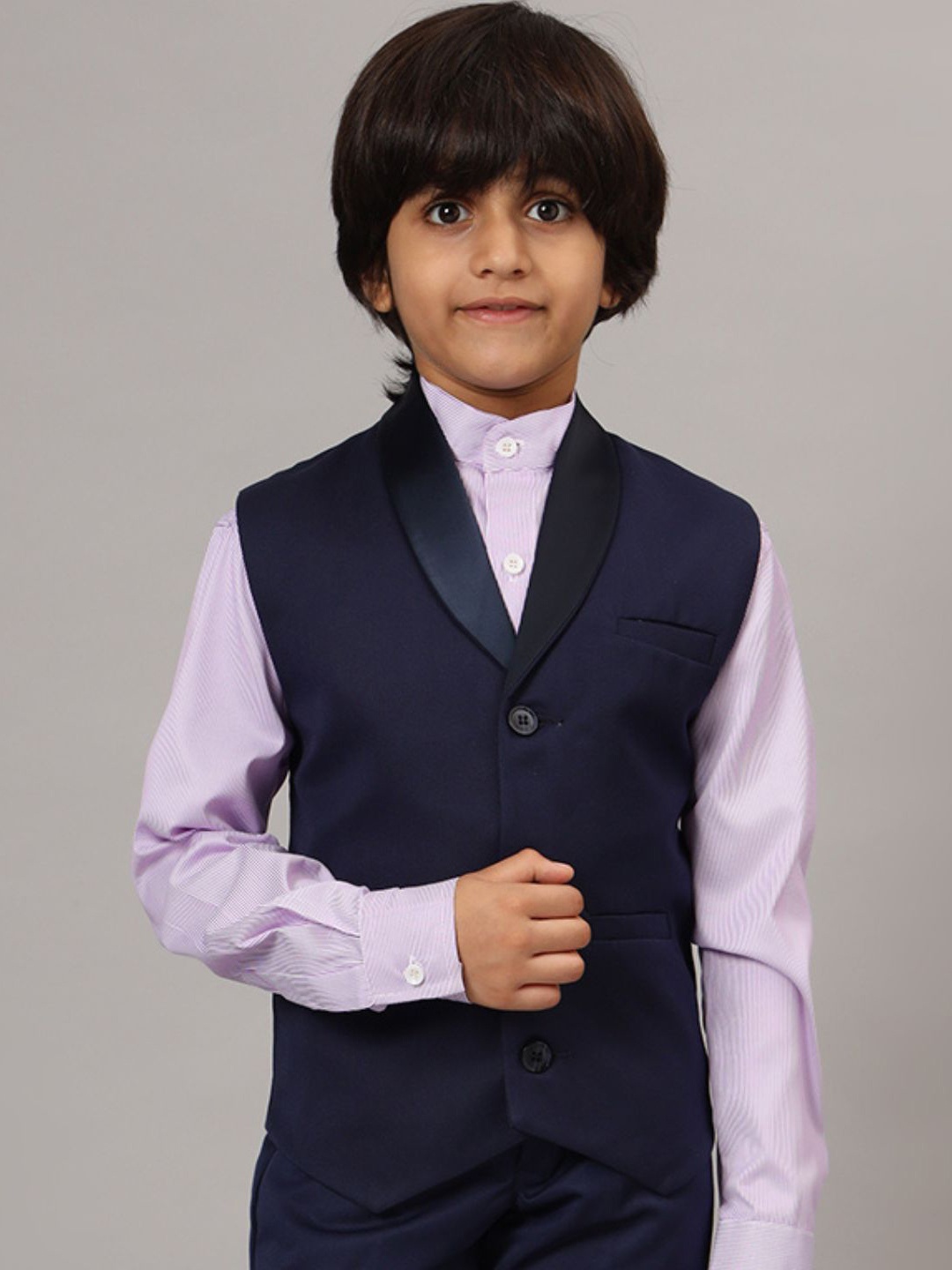 

TAHVO Boys Tuxedo Waistcoat, Blue