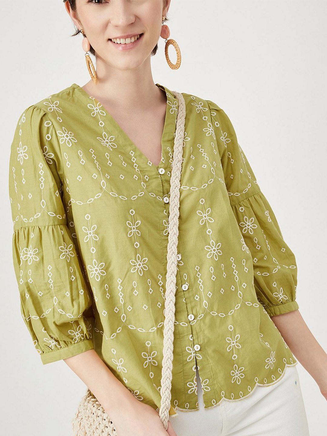 

max Embroidered Tunic, Green