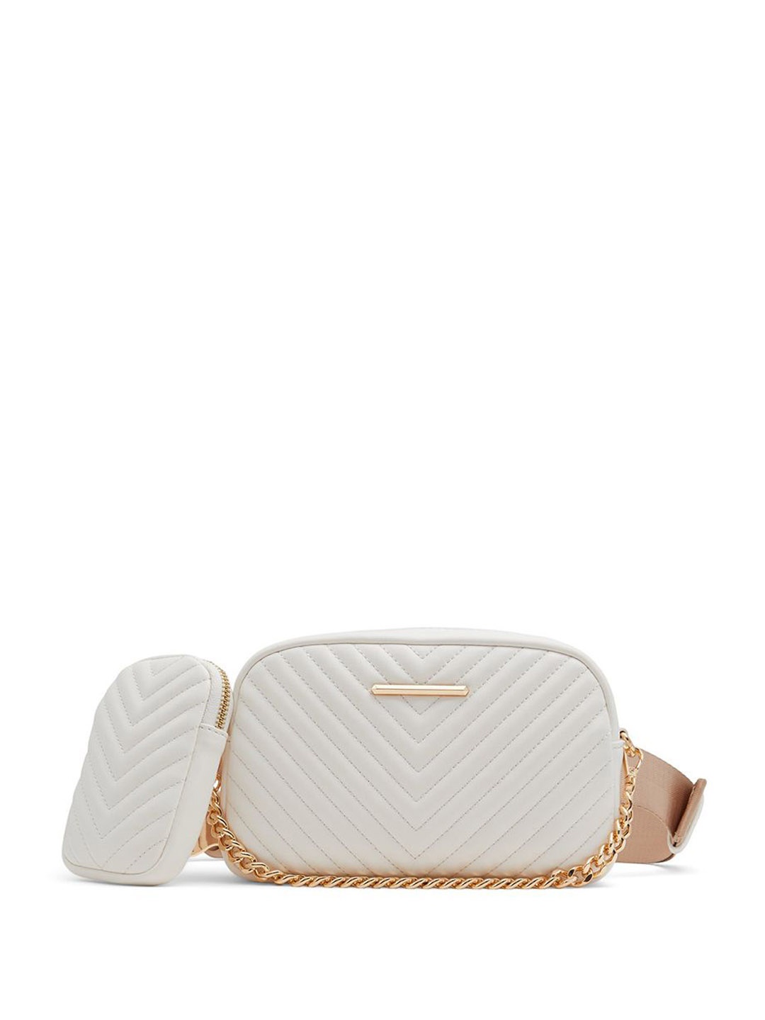 

ALDO Structured Handheld Bag with Tasselled, White
