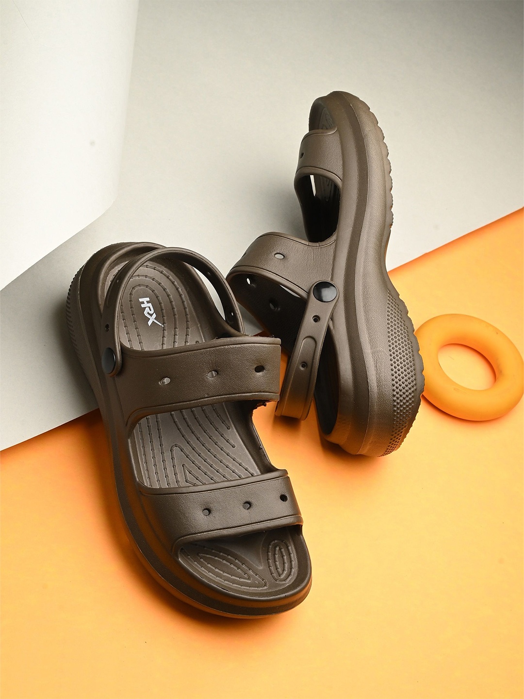 

HRX by Hrithik Roshan Women Rubber Sliders, Brown