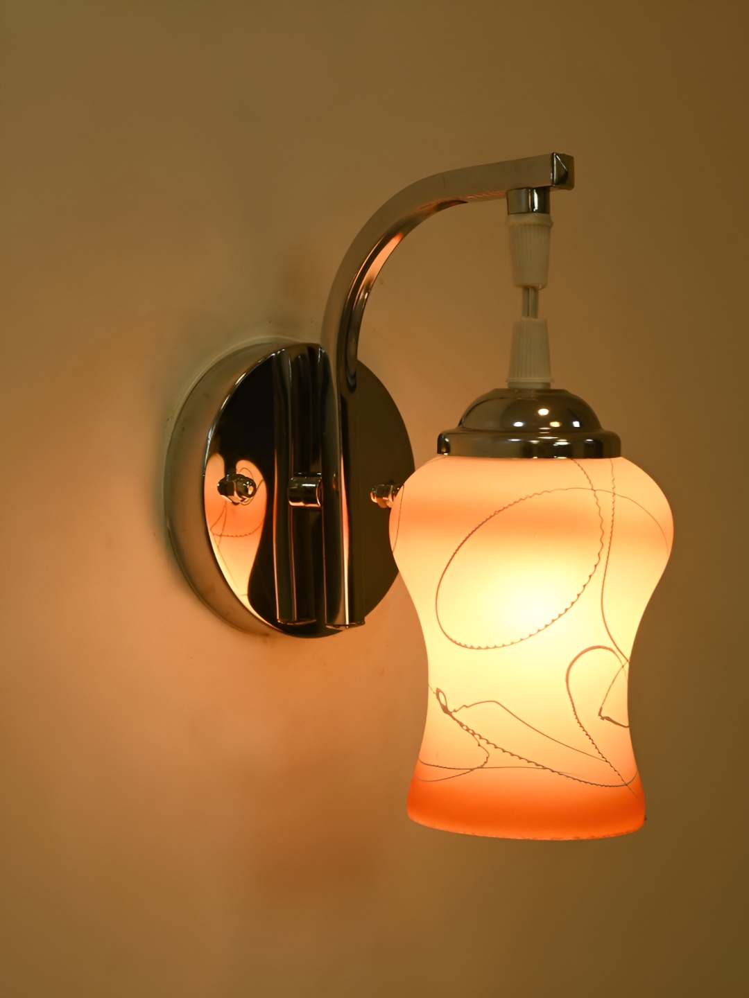

Afast Orange & White Glass Traditional Bell Shaped Wall Lamp