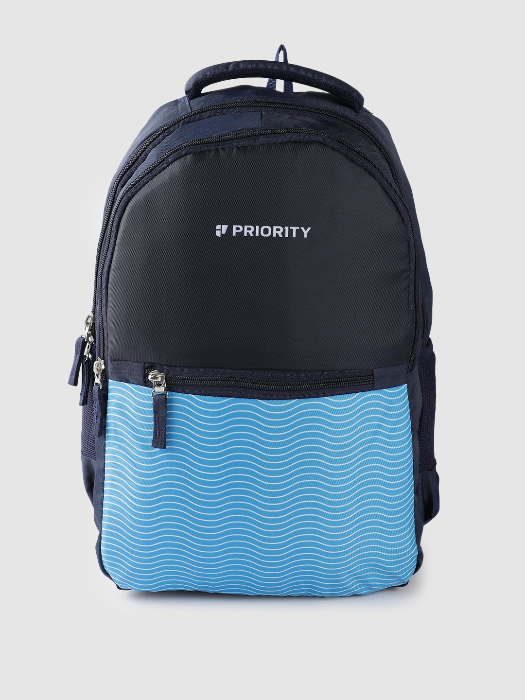 

Priority Unisex Striped Backpack- 28L, Navy blue