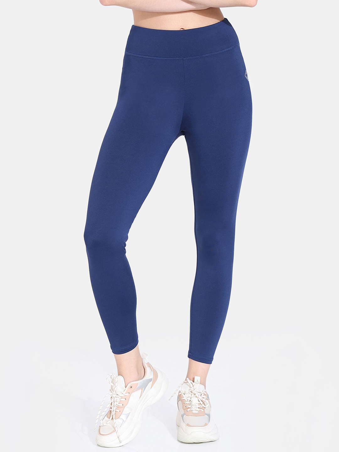 

Zelocity by Zivame High Rise Quick Dry Tights, Blue