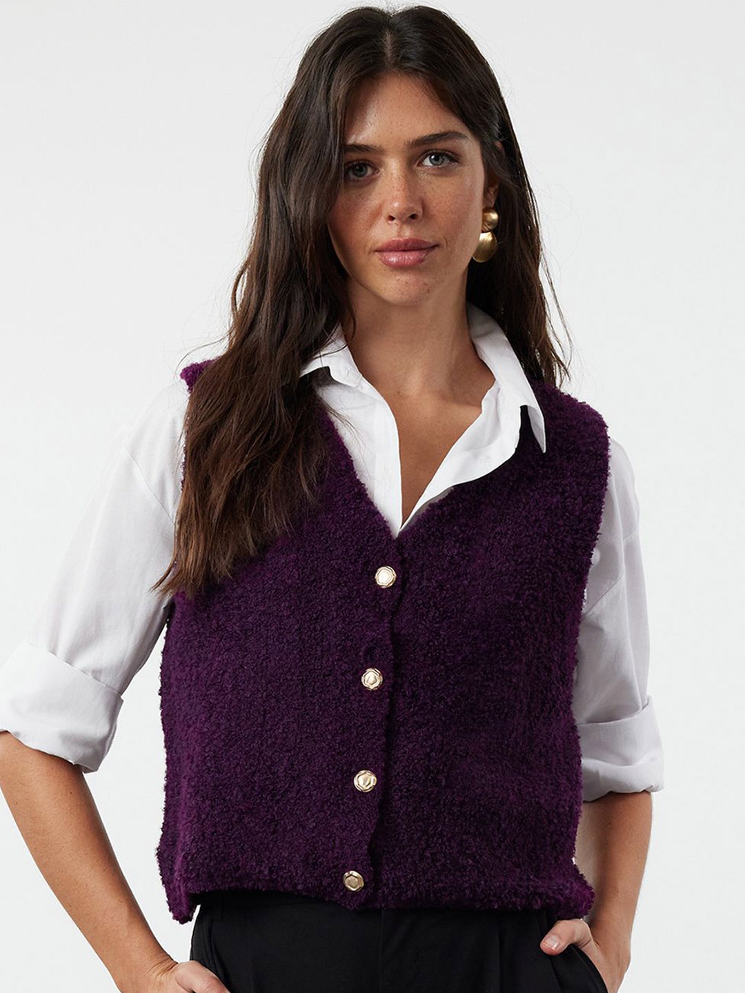 

Trendyol Women Sweater Vest, Purple