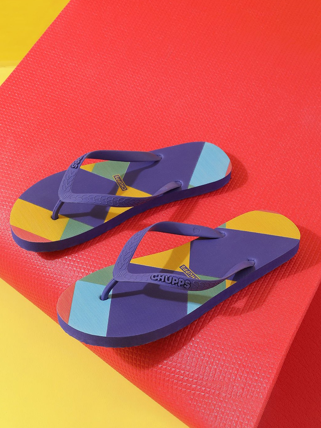 

CHUPPS Unisex Patang Colourblocked Lightweight Thong Flip-Flops, Blue