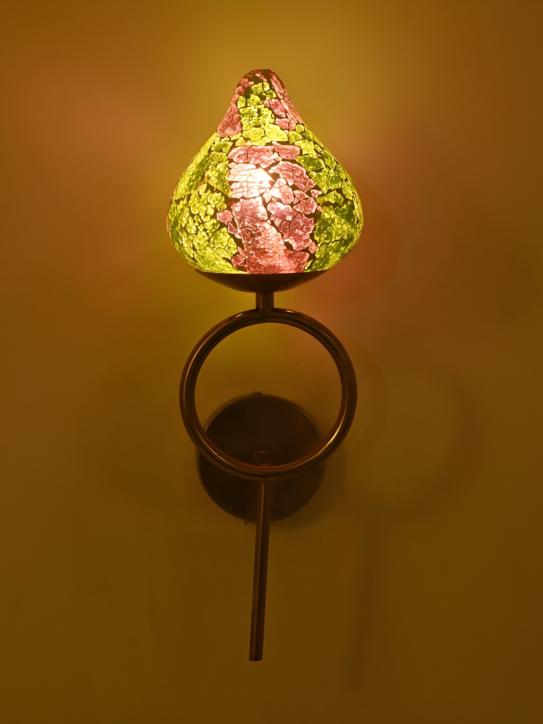 

Afast Green & Pink Glass Traditional Rectangle Shaped Wall Lamp