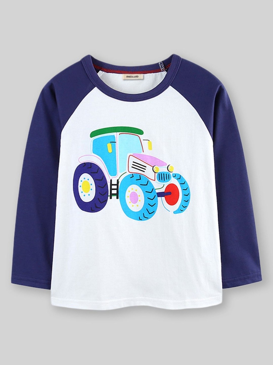 

INCLUD Boys Graphic Printed Round Neck Cotton T-shirt, White