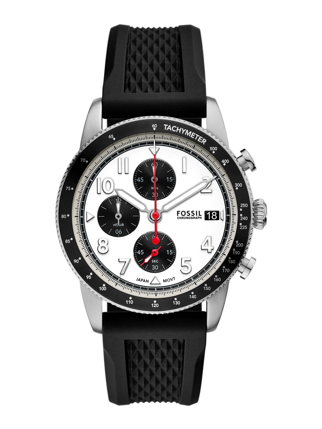 

Fossil Men Stainless Steel Dial & Silicon Straps Analogue Multi Function Watch FS6087, White