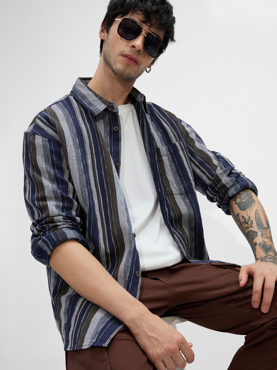 

The Souled Store Men Opaque Striped Casual Shirt, Multi