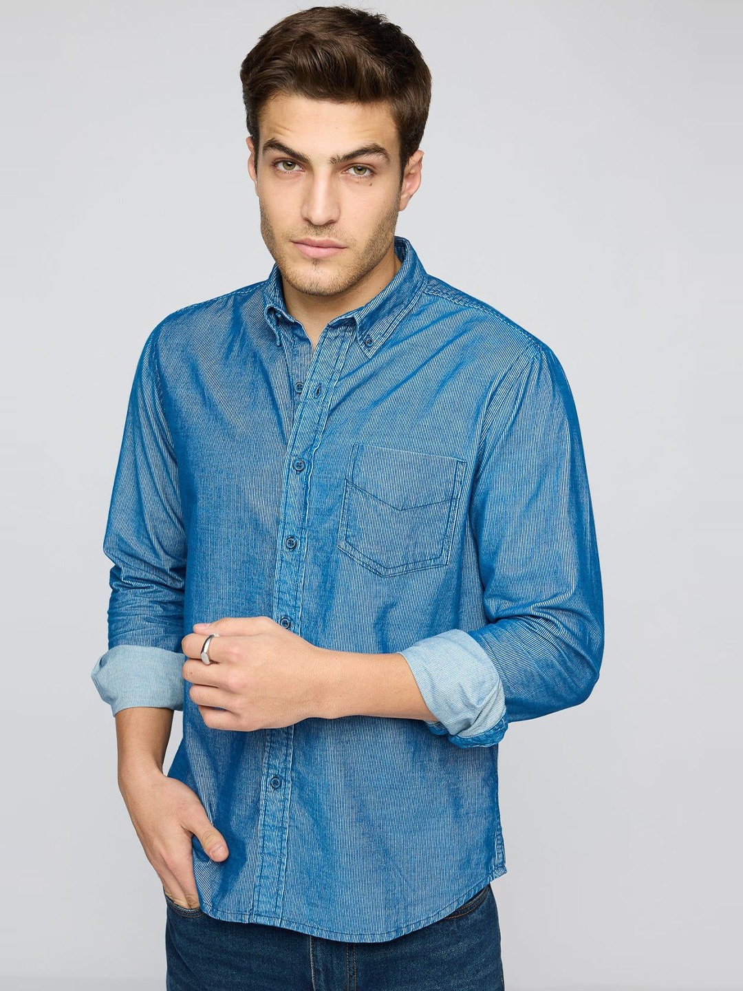 

FREAKINS Men Opaque Casual Shirt, Blue