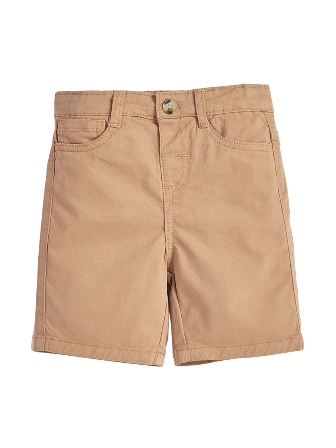 

ETCHED DESIGN Solid Boys Mid-Rise Pure Cotton Shorts, Beige