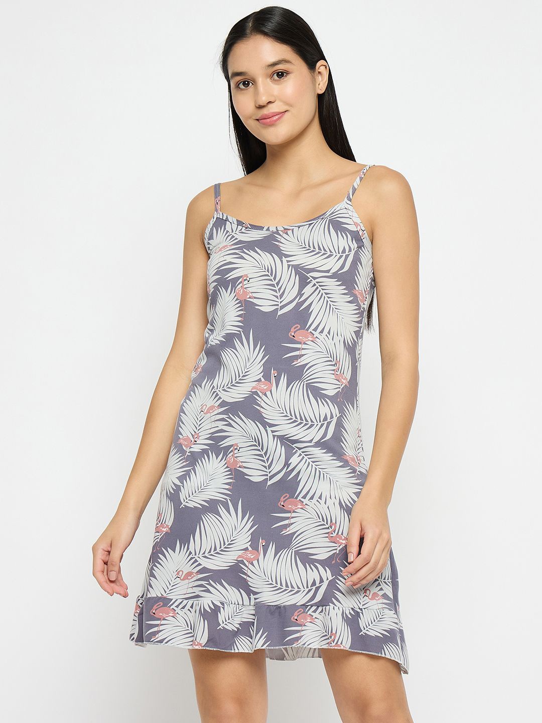 

Camey Printed Nightdress, Purple