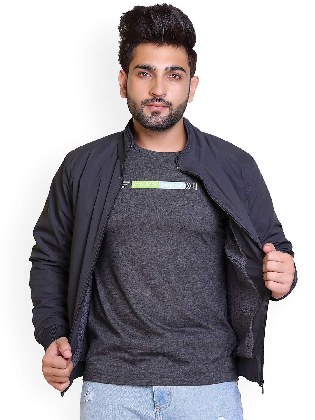 

BAESD Men Brand Logo Lightweight Outdoor Jacket, Grey